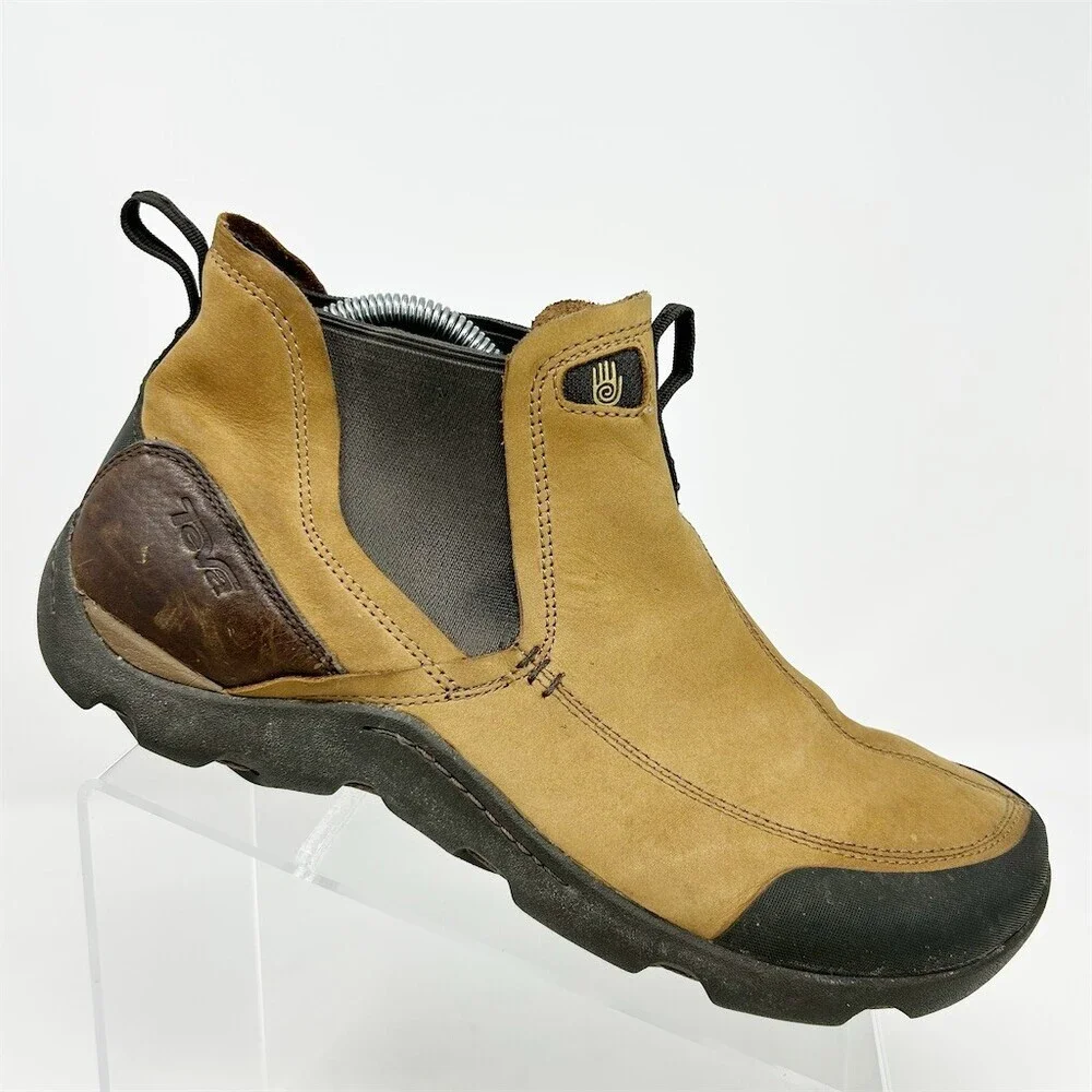 Teva Men's Chelsea Pull-On Boots Brown Waterproof Rugged Sole Outdoor Size 10.5